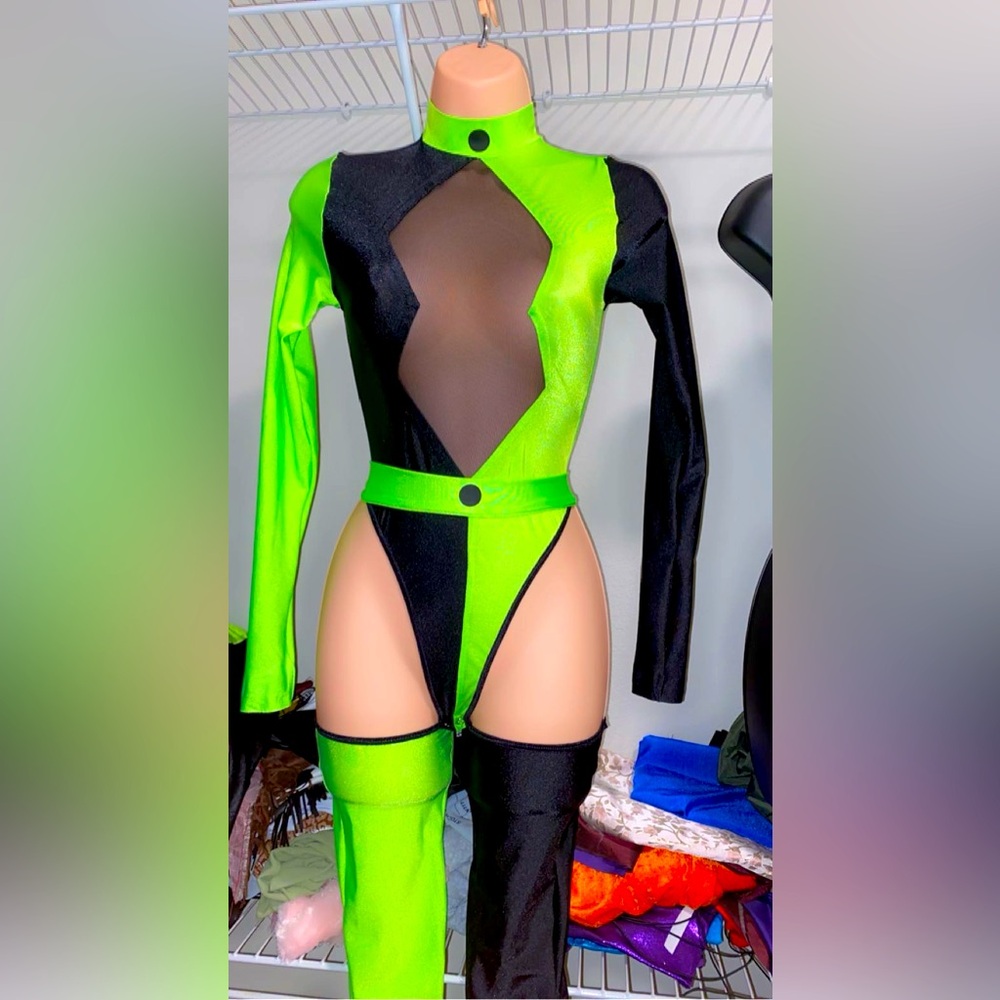Neon Green and Black shego Bodysuit